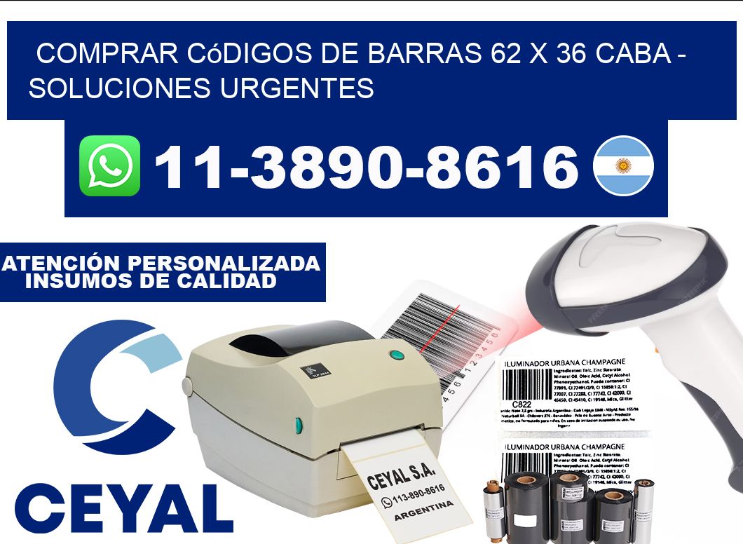 Comprar códigos de barras 62 x 36 CABA - soluciones urgentes