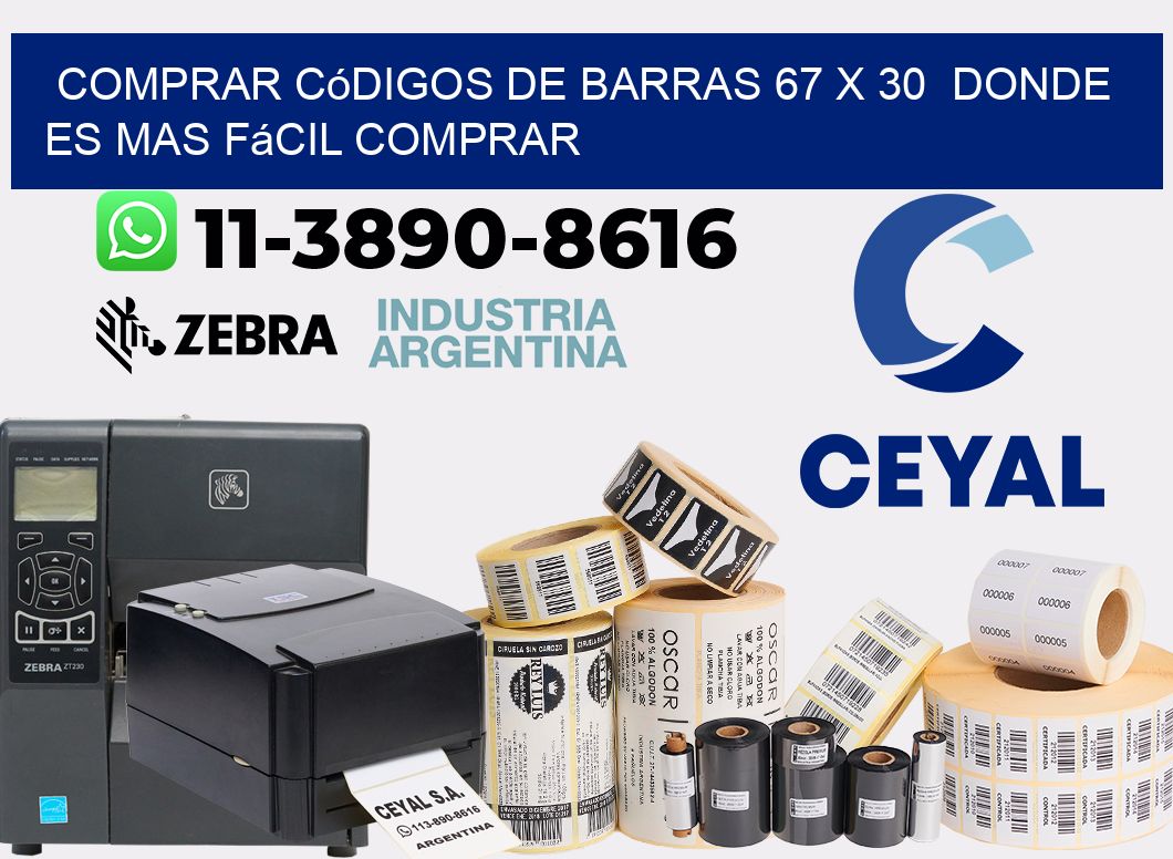Comprar códigos de barras 67 x 30  Donde es mas fácil comprar