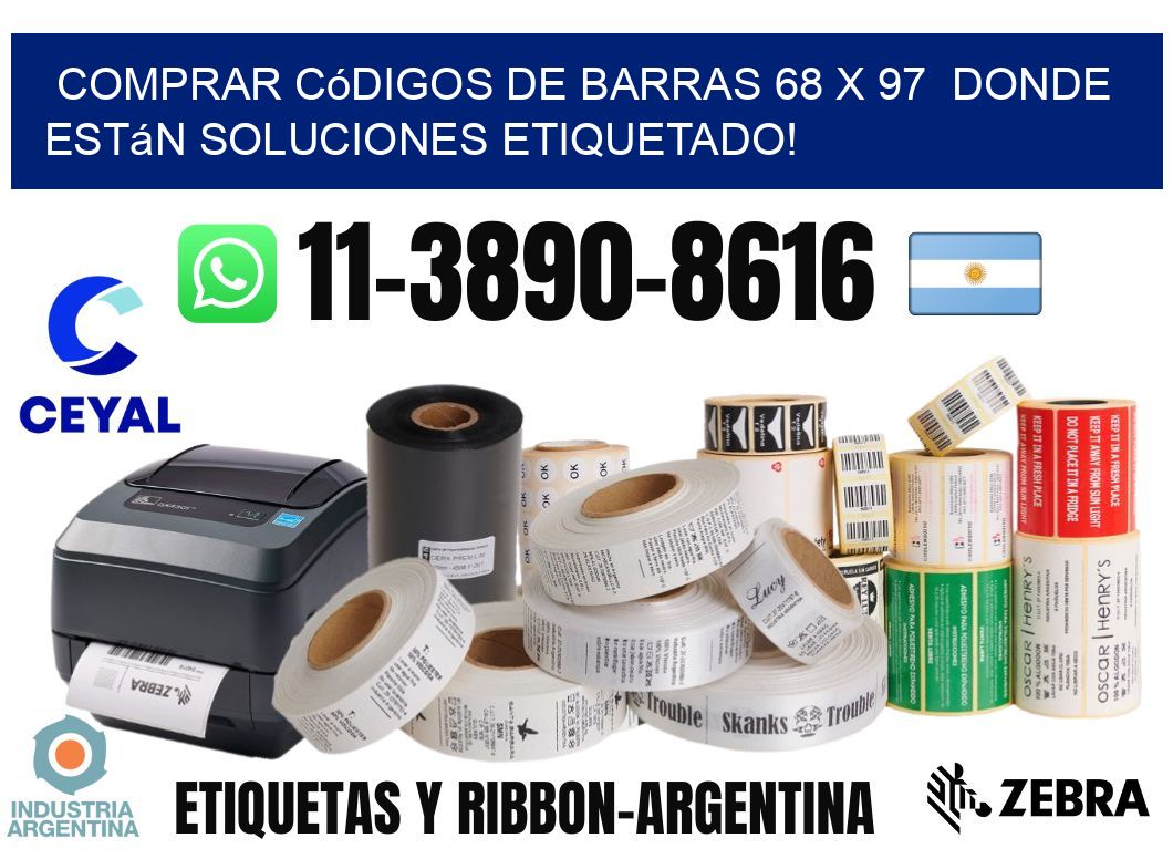 Comprar códigos de barras 68 x 97  donde están soluciones etiquetado!