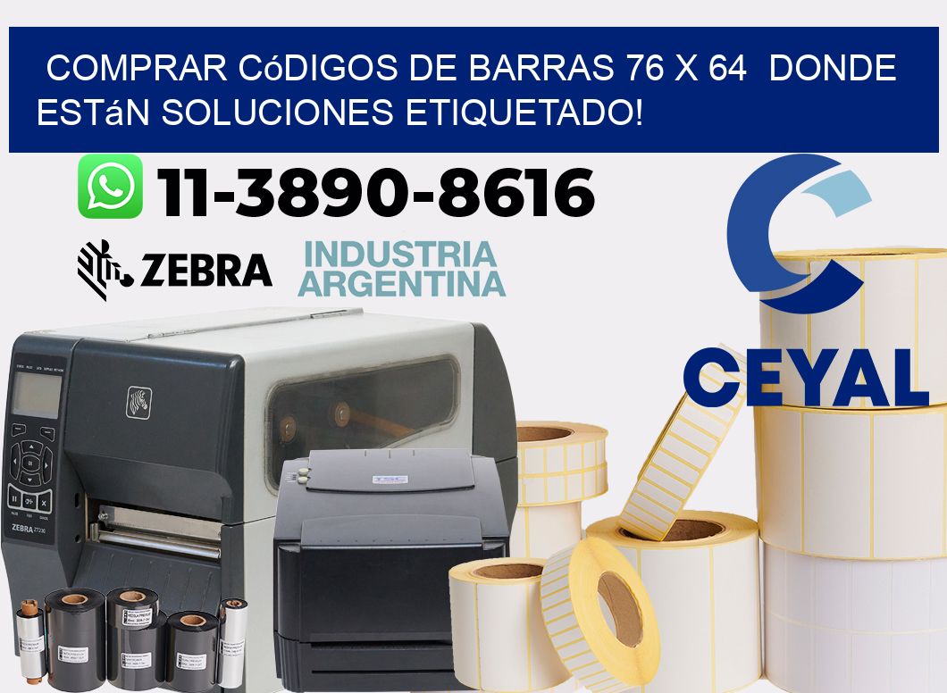 Comprar códigos de barras 76 x 64 donde están soluciones etiquetado!