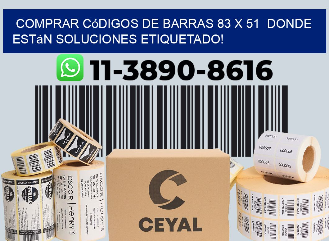 Comprar códigos de barras 83 x 51  donde están soluciones etiquetado!