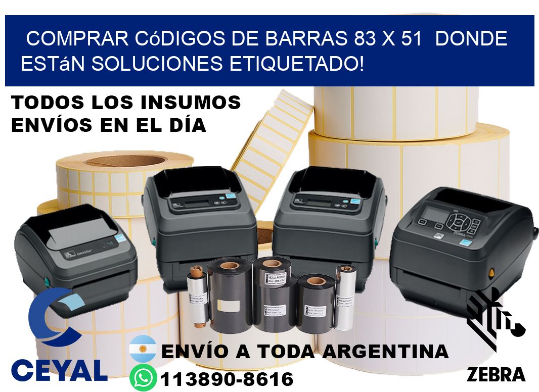 Comprar códigos de barras 83 x 51  donde están soluciones etiquetado!