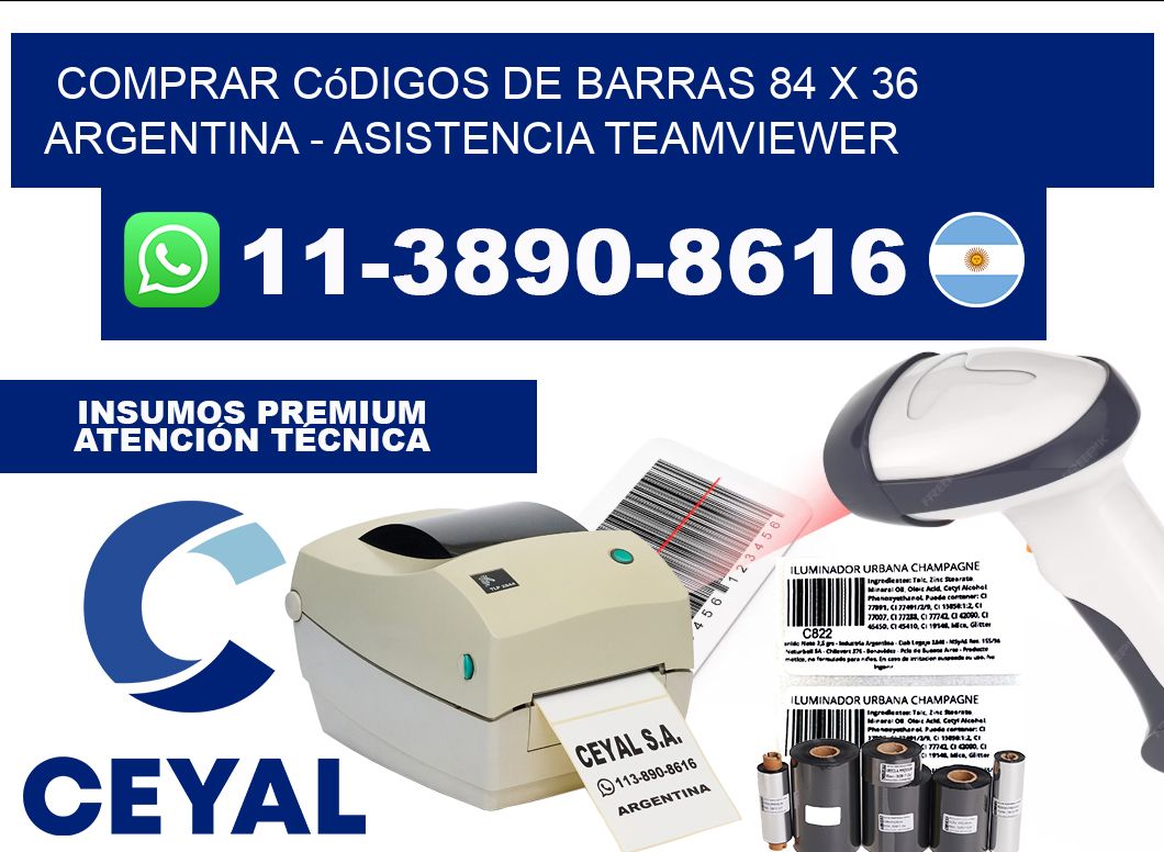 Comprar códigos de barras 84 x 36 argentina - asistencia teamviewer