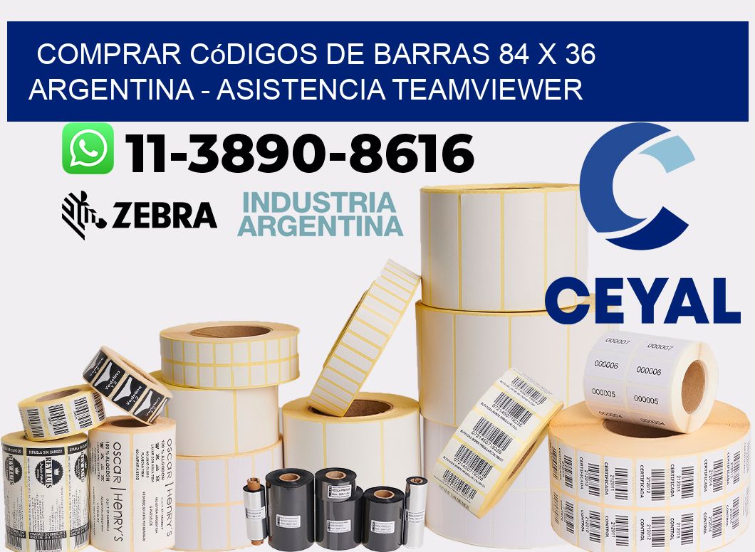 Comprar códigos de barras 84 x 36 argentina - asistencia teamviewer