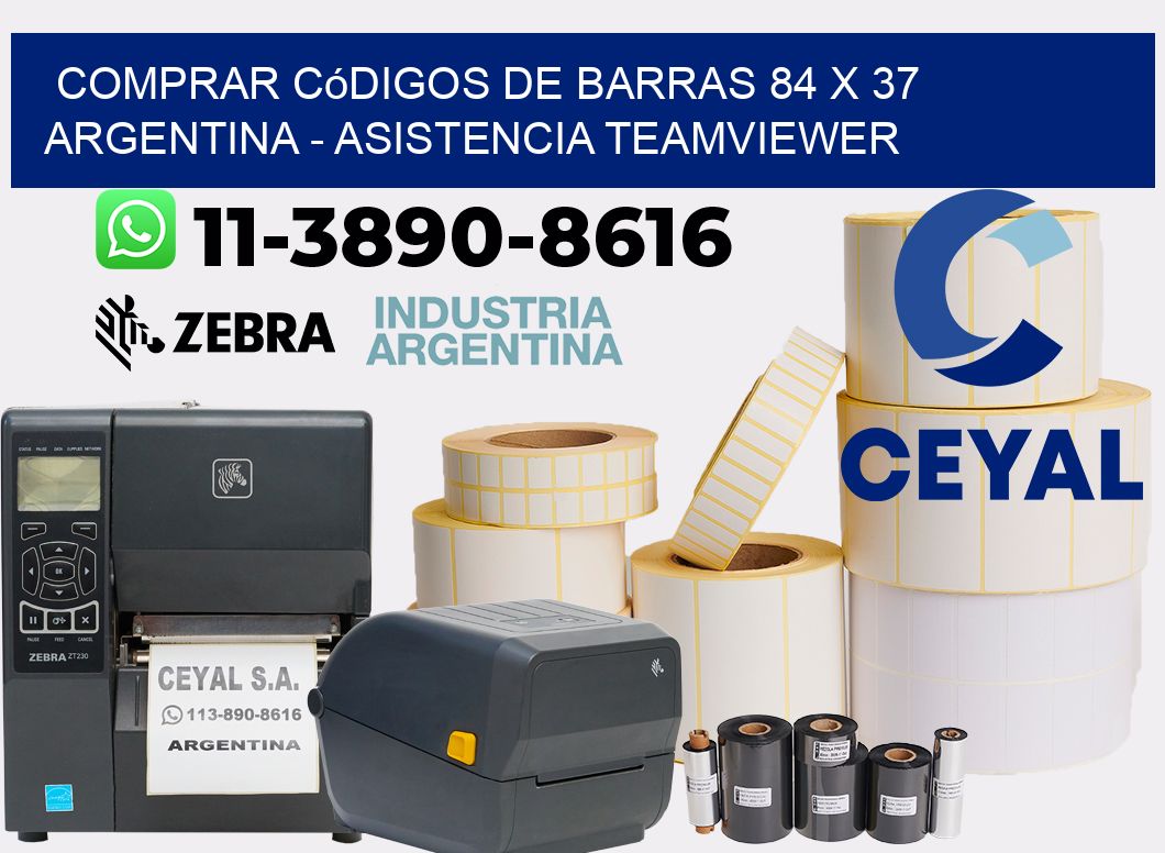 Comprar códigos de barras 84 x 37 argentina - asistencia teamviewer
