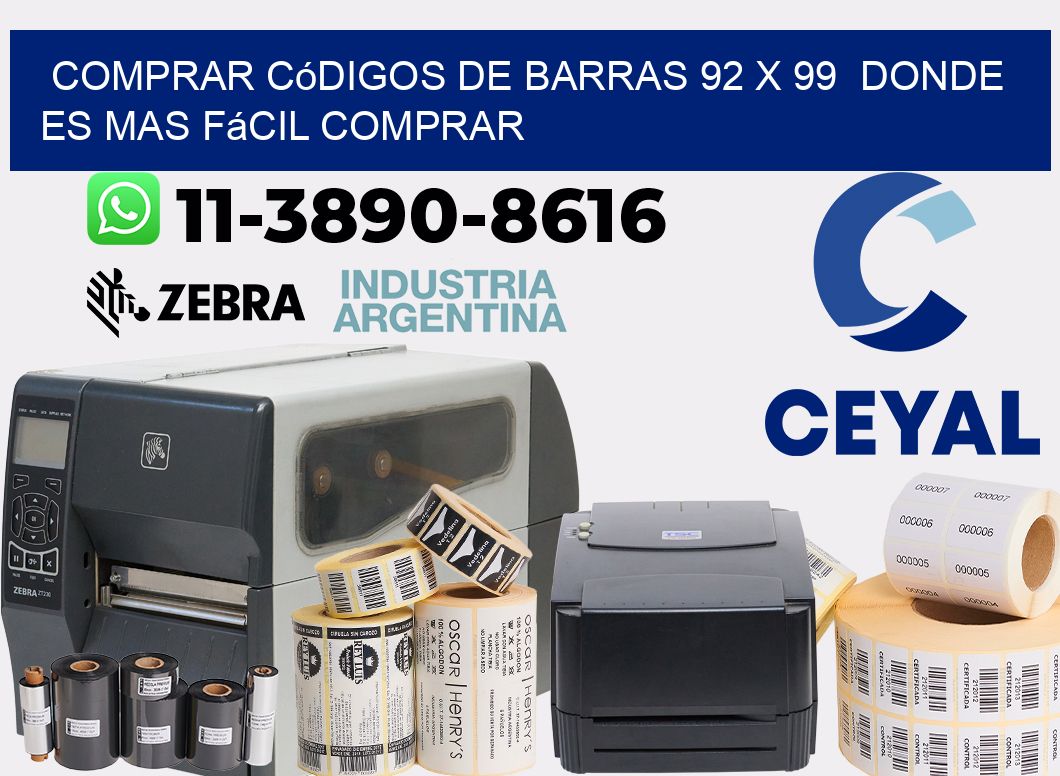 Comprar códigos de barras 92 x 99  Donde es mas fácil comprar