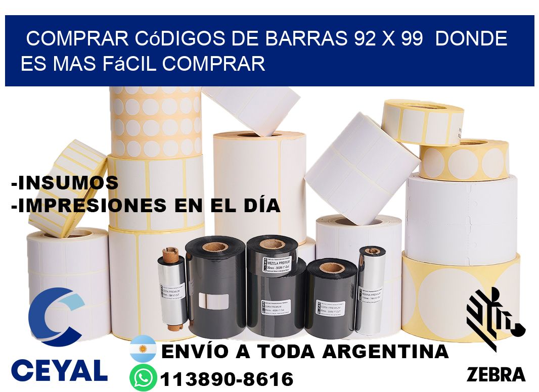 Comprar códigos de barras 92 x 99  Donde es mas fácil comprar