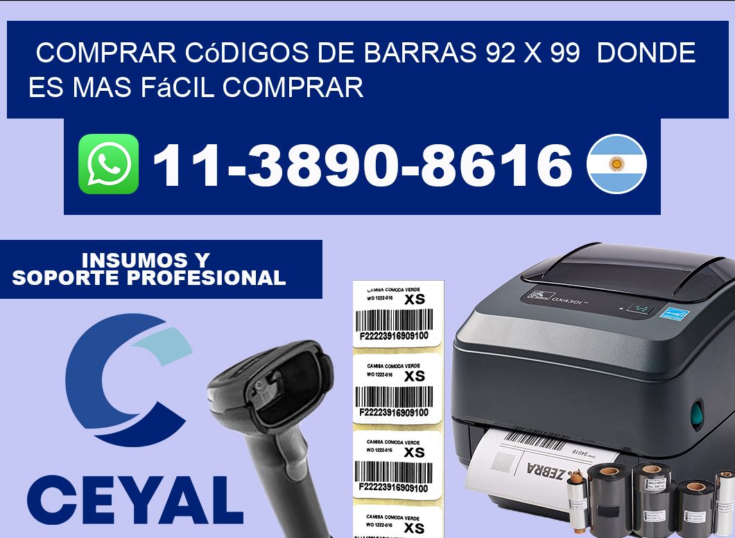 Comprar códigos de barras 92 x 99  Donde es mas fácil comprar