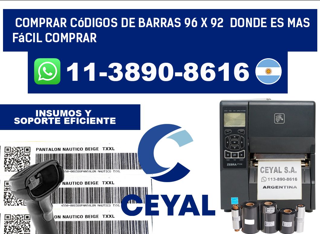 Comprar códigos de barras 96 x 92  Donde es mas fácil comprar