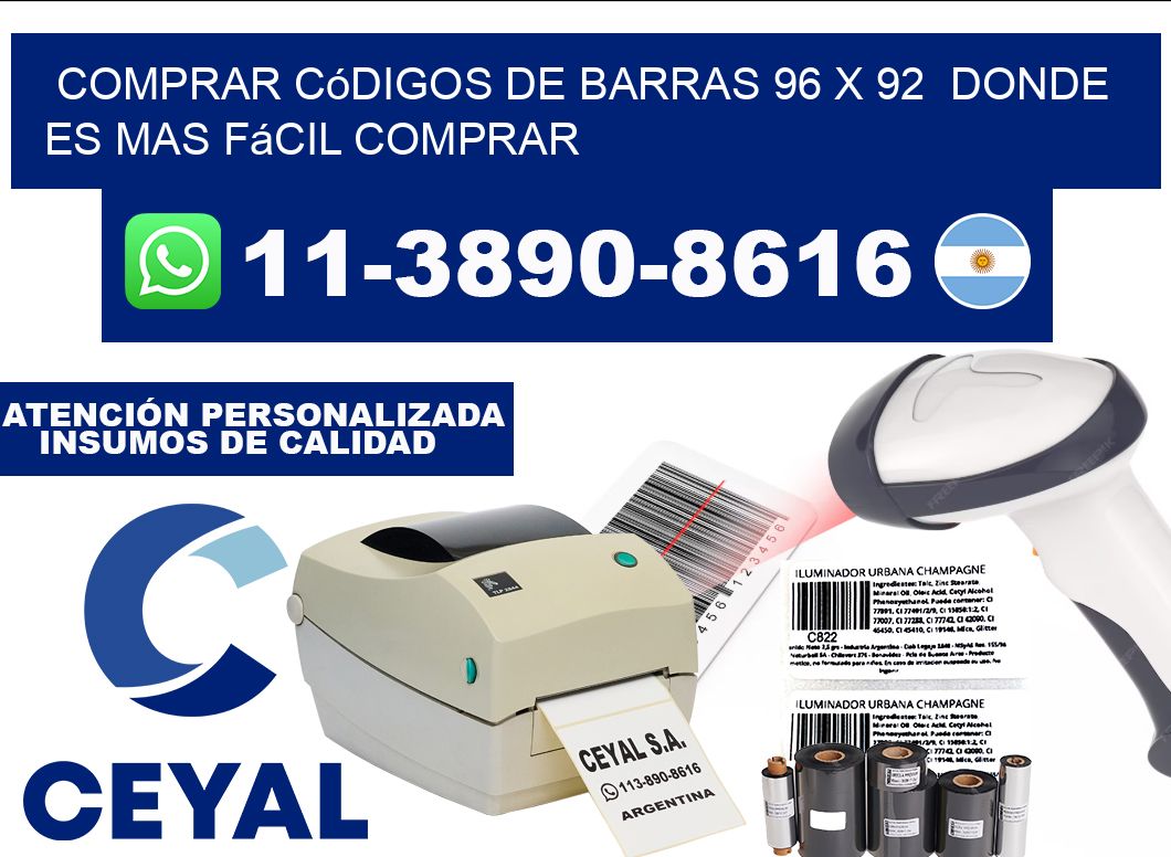 Comprar códigos de barras 96 x 92  Donde es mas fácil comprar