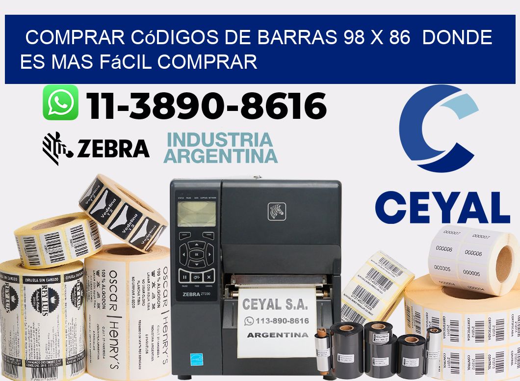 Comprar códigos de barras 98 x 86  Donde es mas fácil comprar