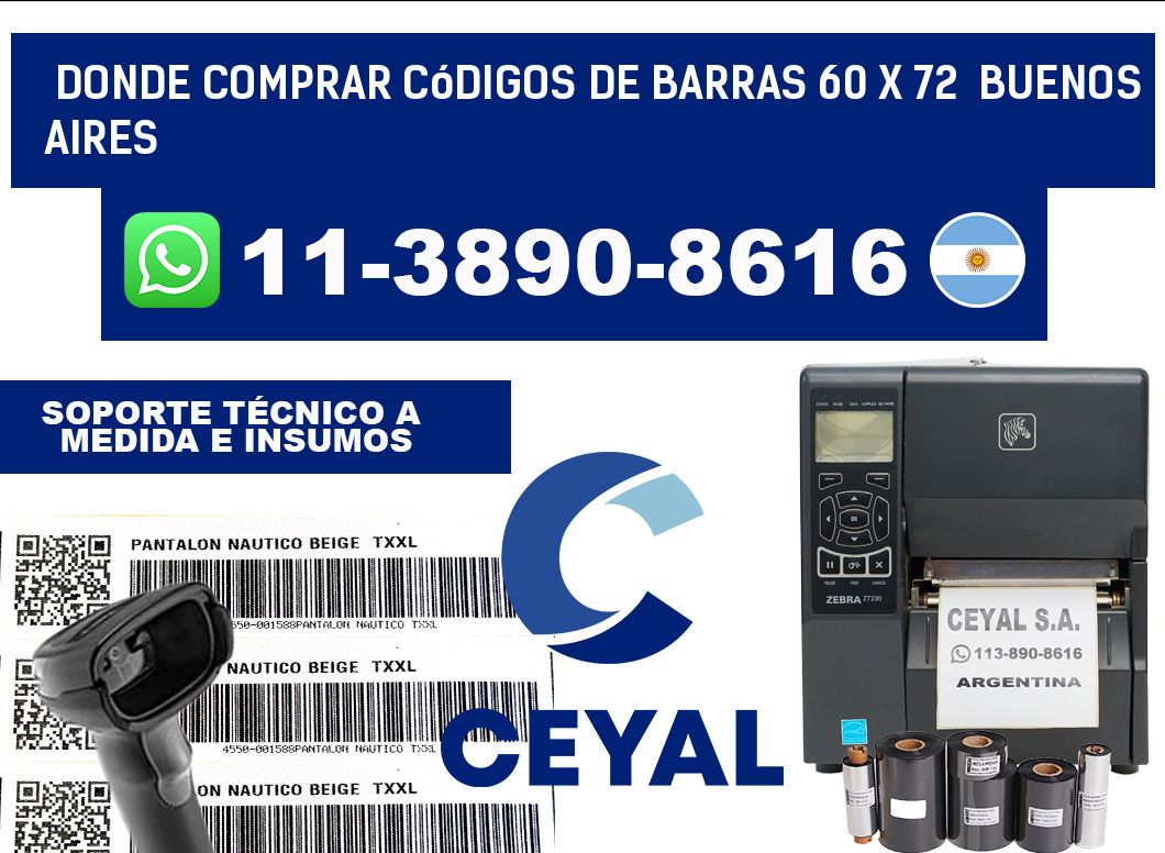 Donde Comprar códigos de barras 60 x 72  Buenos Aires