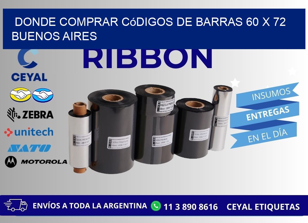 Donde Comprar códigos de barras 60 x 72  Buenos Aires