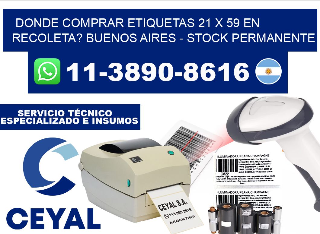 Donde Comprar etiquetas 21 x 59 en RECOLETA? Buenos Aires - Stock permanente