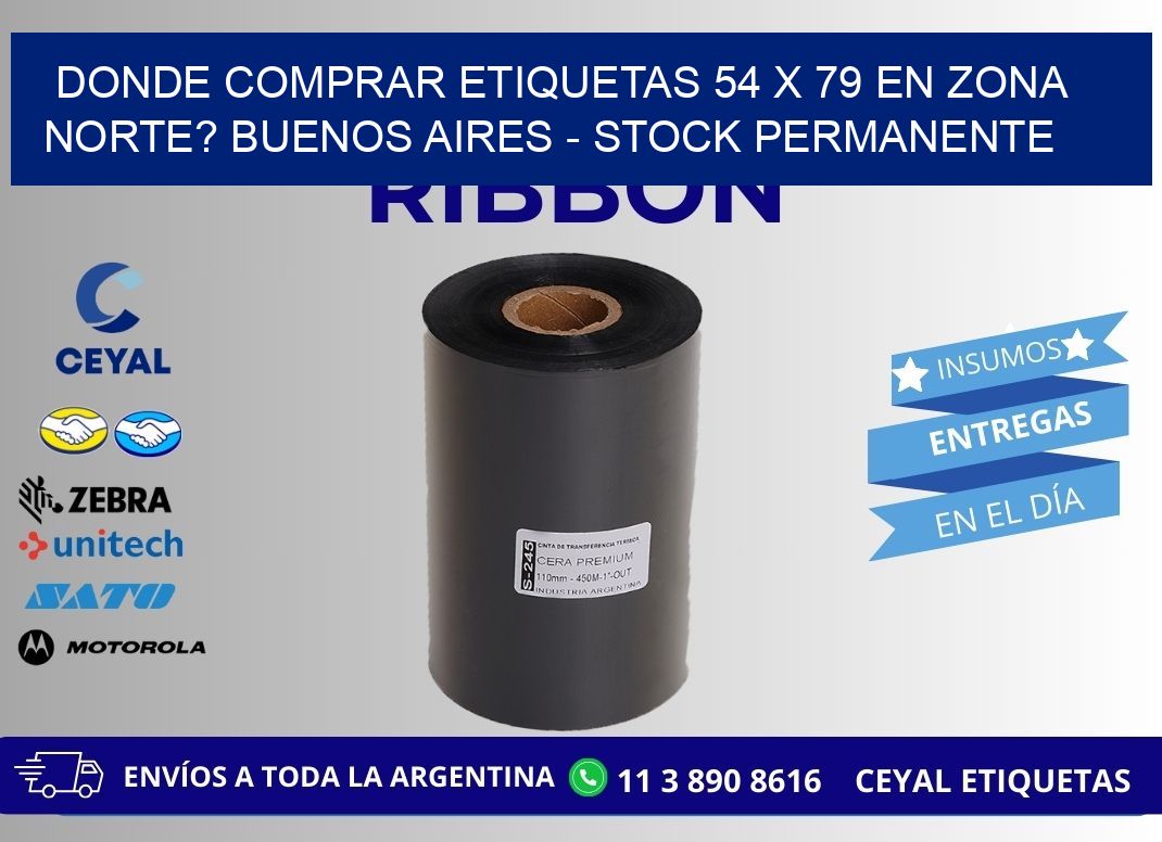 Donde Comprar etiquetas 54 x 79 en ZONA NORTE? Buenos Aires - Stock permanente