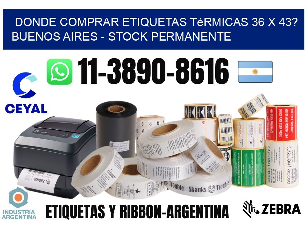 Donde Comprar etiquetas térmicas 36 x 43? Buenos Aires - Stock permanente