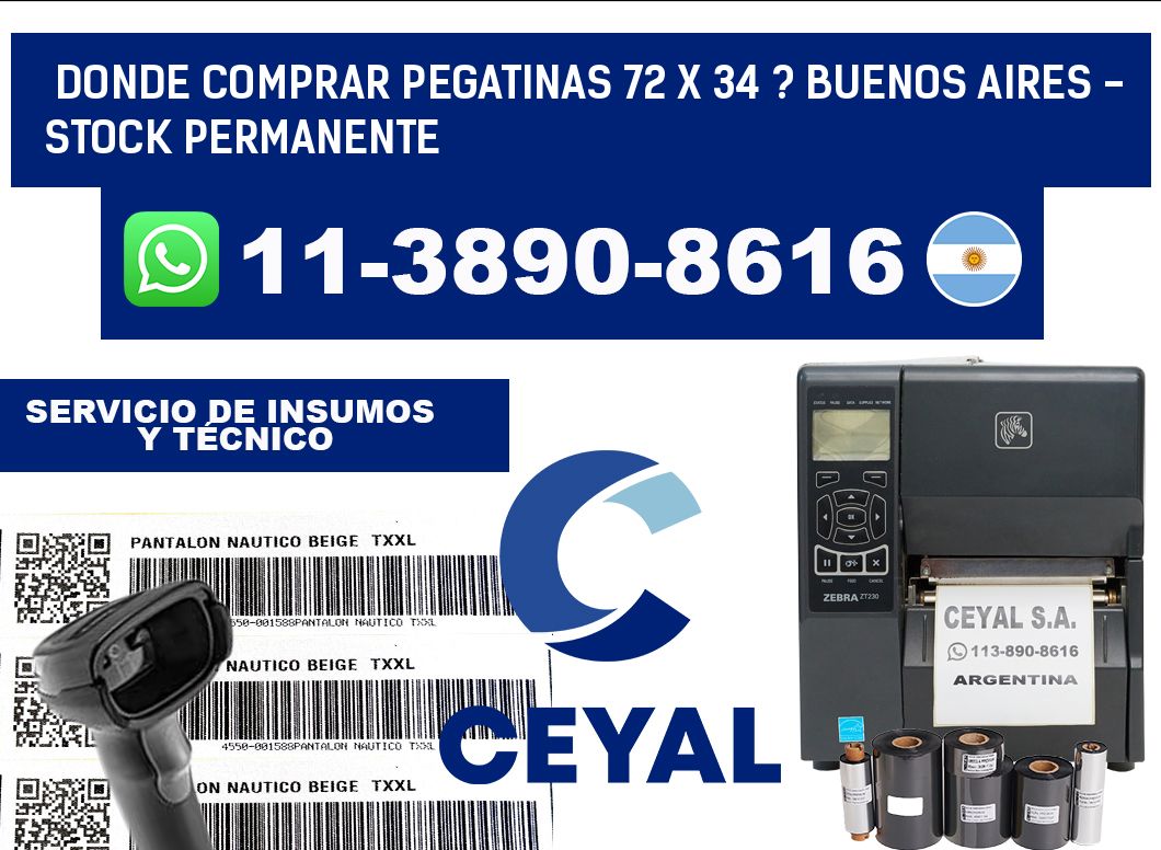 Donde Comprar pegatinas 72 x 34 ? Buenos Aires - Stock permanente