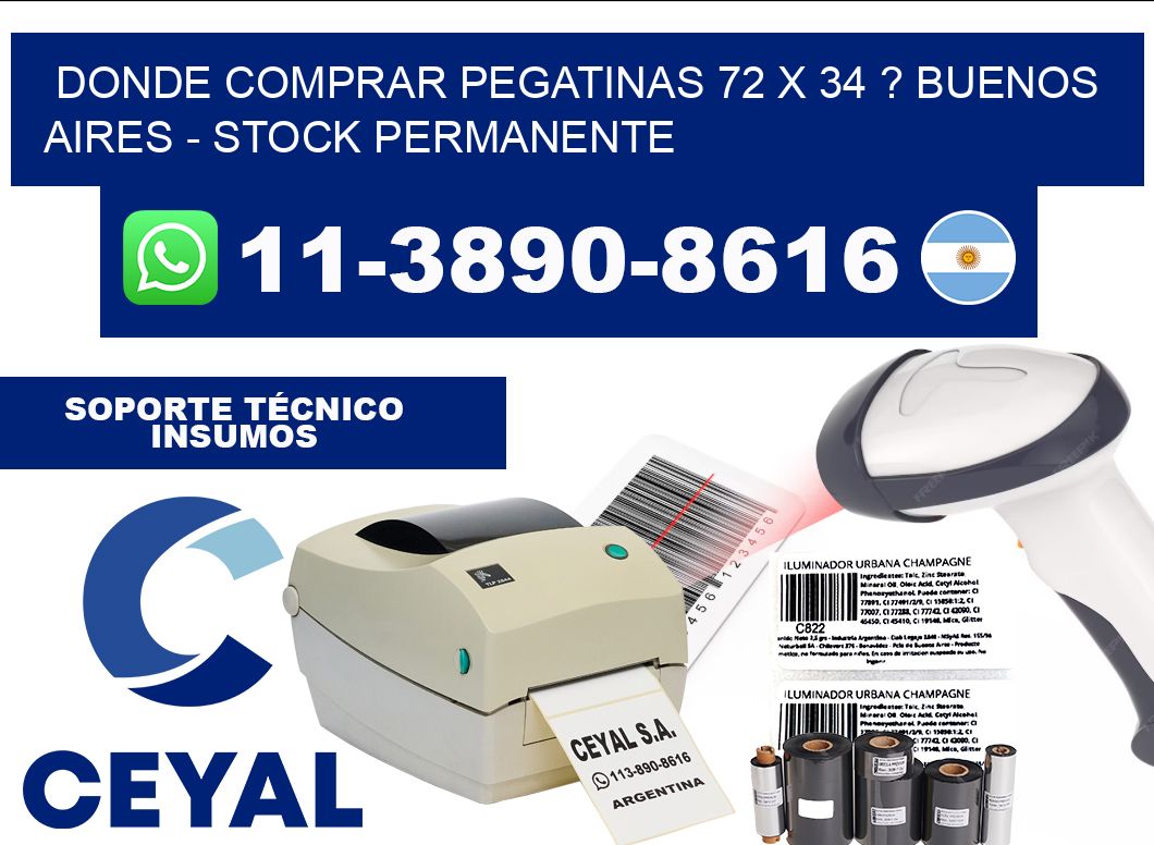Donde Comprar pegatinas 72 x 34 ? Buenos Aires - Stock permanente