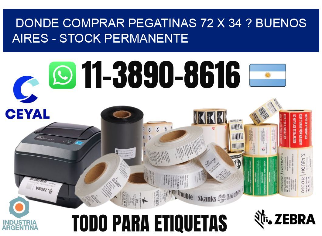 Donde Comprar pegatinas 72 x 34 ? Buenos Aires - Stock permanente