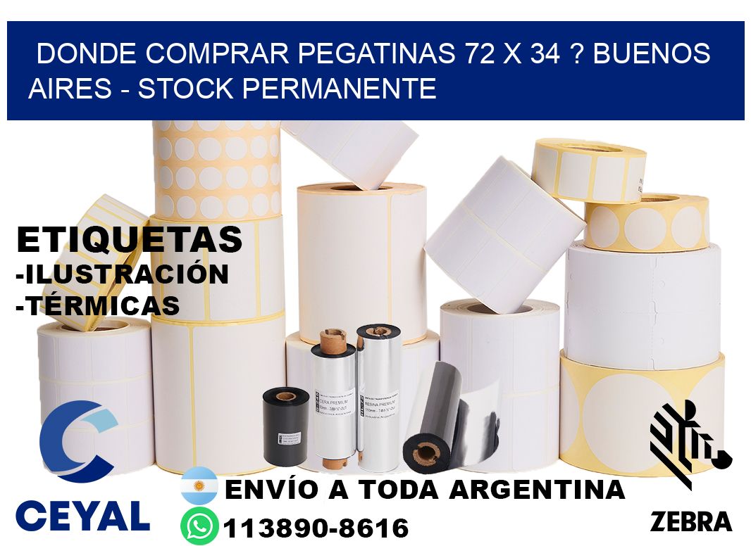Donde Comprar pegatinas 72 x 34 ? Buenos Aires - Stock permanente