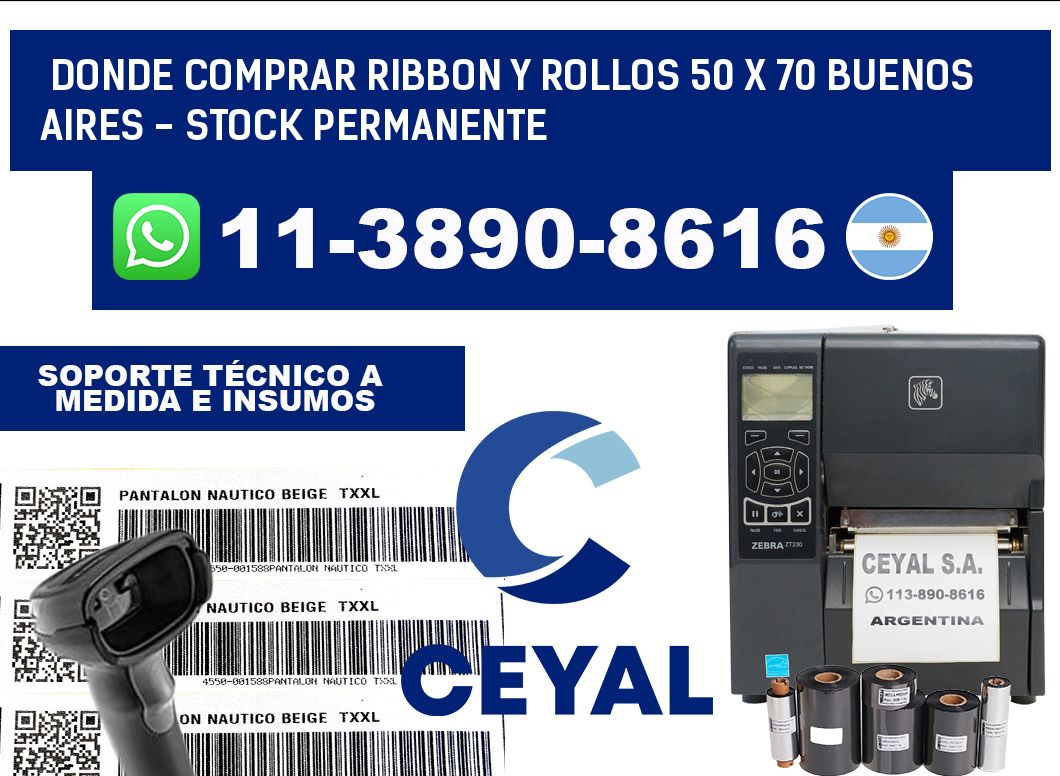 Donde Comprar ribbon y rollos 50 x 70 Buenos Aires - Stock permanente
