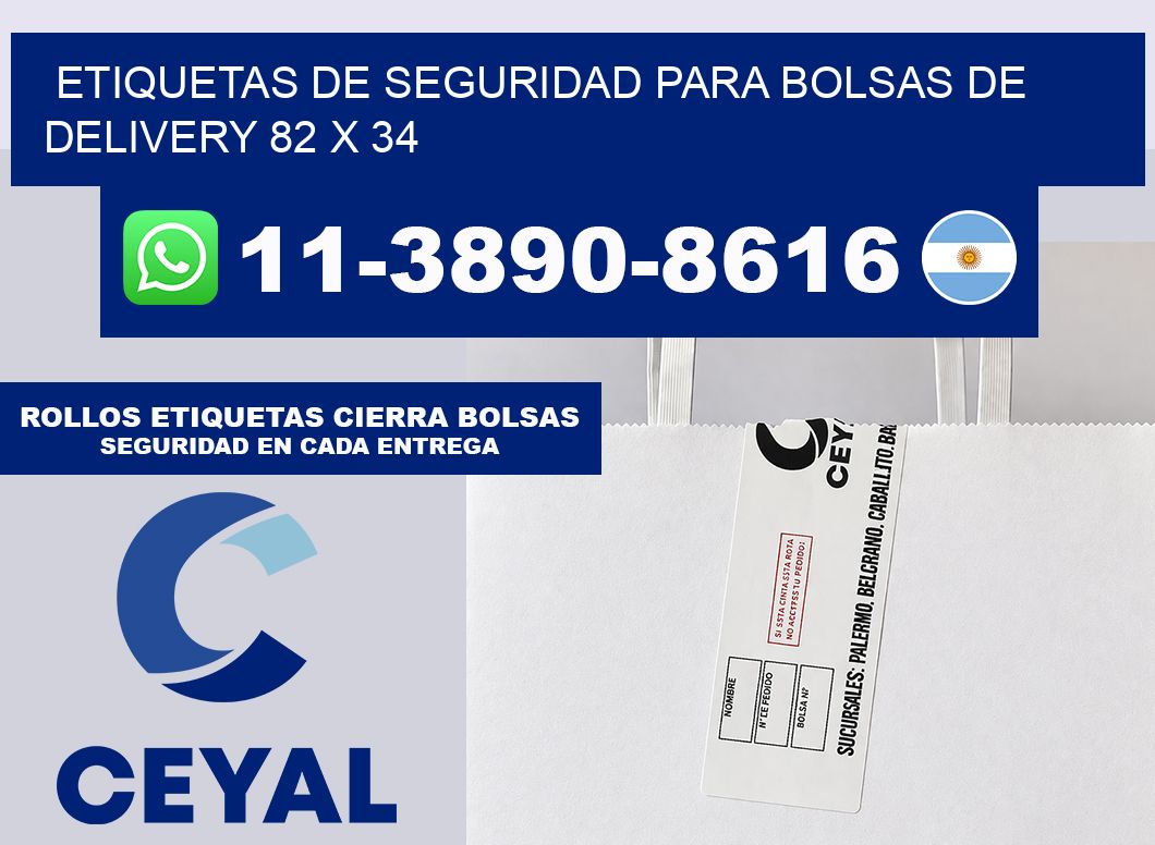 ETIQUETAS DE SEGURIDAD PARA BOLSAS DE DELIVERY 82 x 34