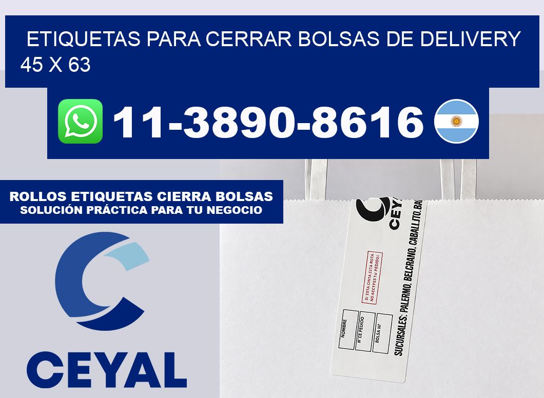 ETIQUETAS PARA CERRAR BOLSAS DE DELIVERY  45 x 63