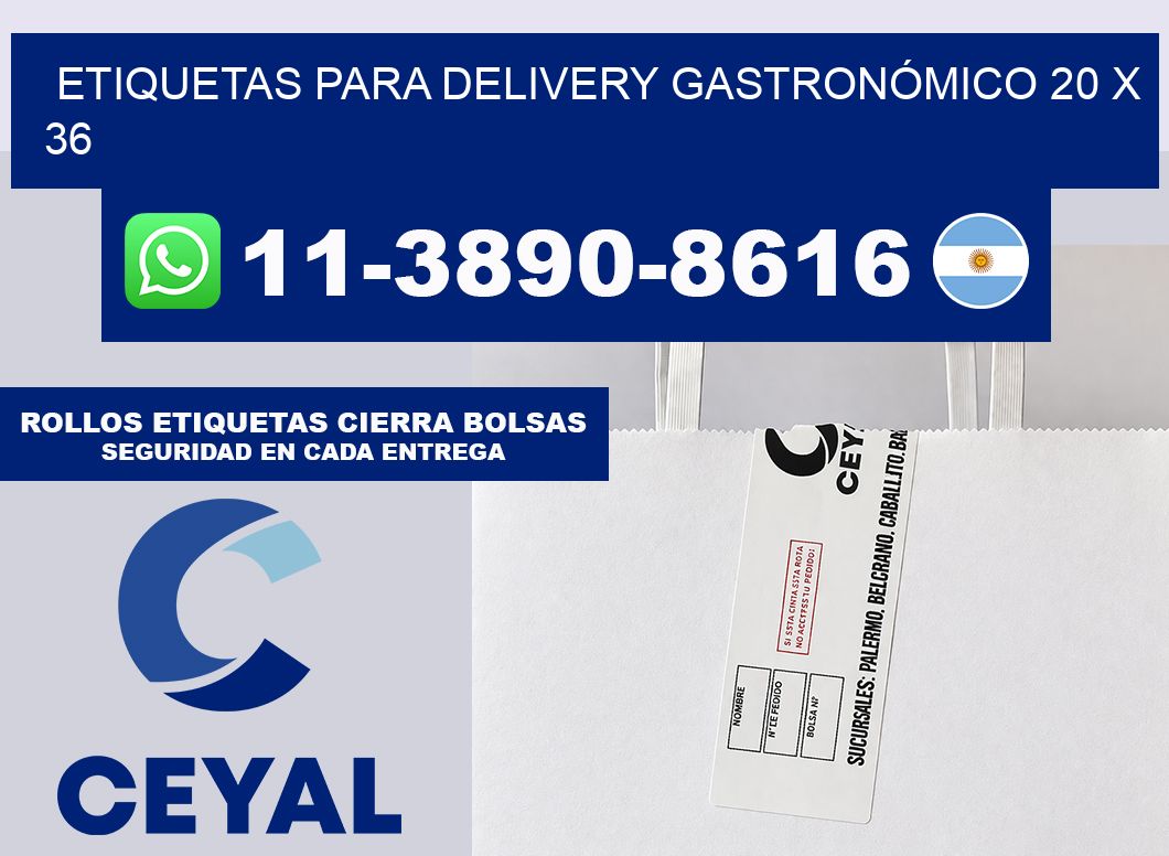 ETIQUETAS PARA DELIVERY GASTRONÓMICO 20 x 36