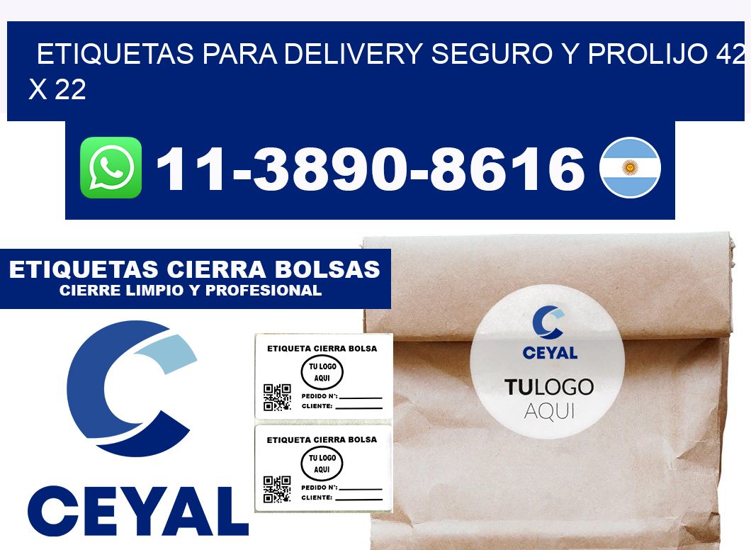 ETIQUETAS PARA DELIVERY SEGURO Y PROLIJO 42 x 22