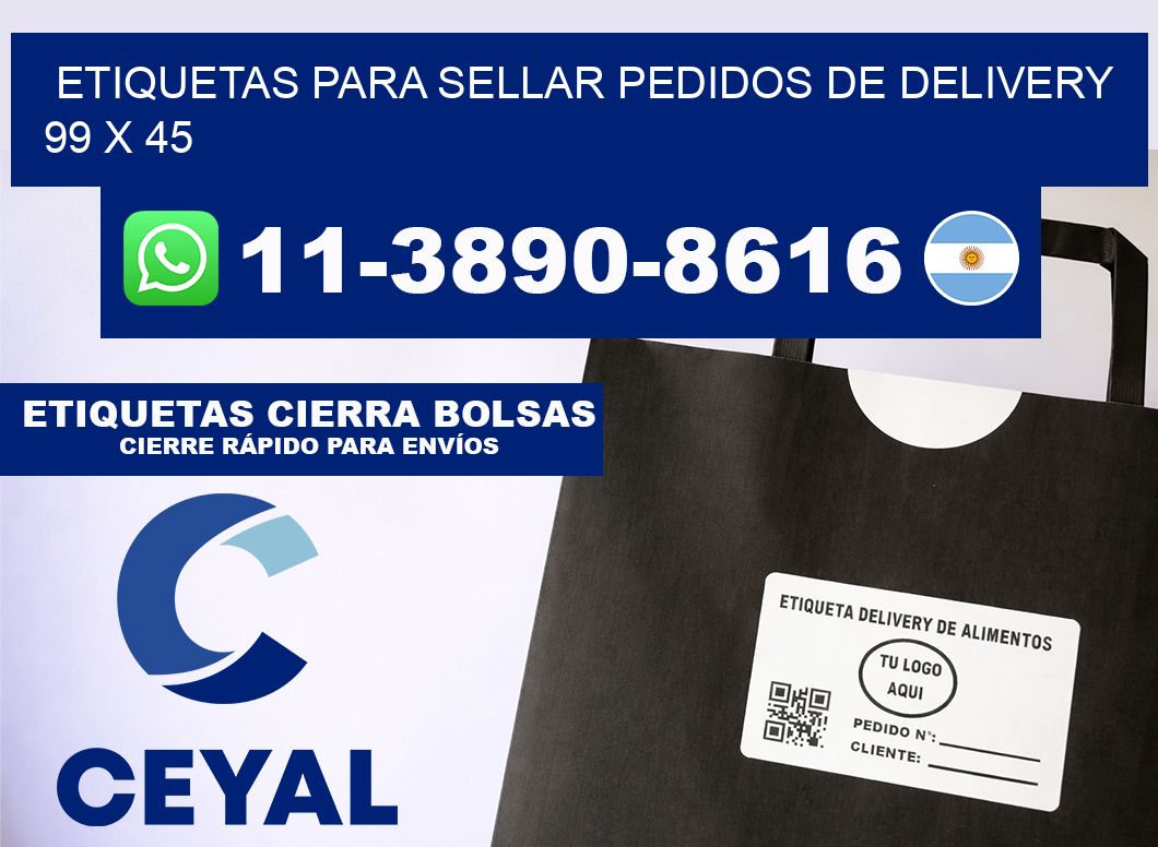 ETIQUETAS PARA SELLAR PEDIDOS DE DELIVERY 99 x 45