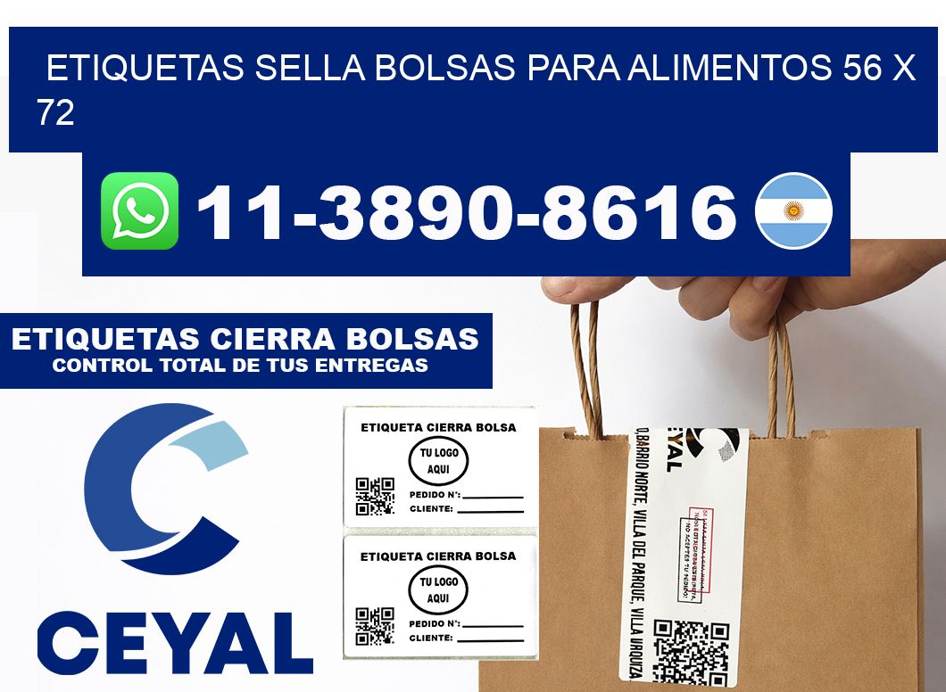ETIQUETAS SELLA BOLSAS PARA ALIMENTOS 56 x 72