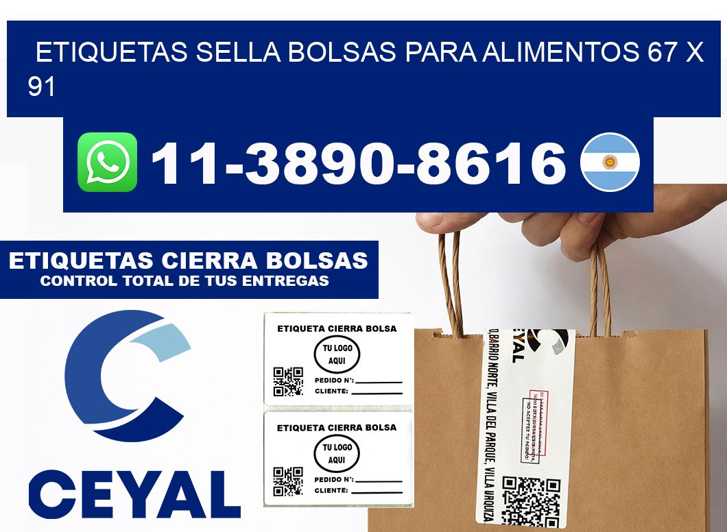 ETIQUETAS SELLA BOLSAS PARA ALIMENTOS 67 x 91