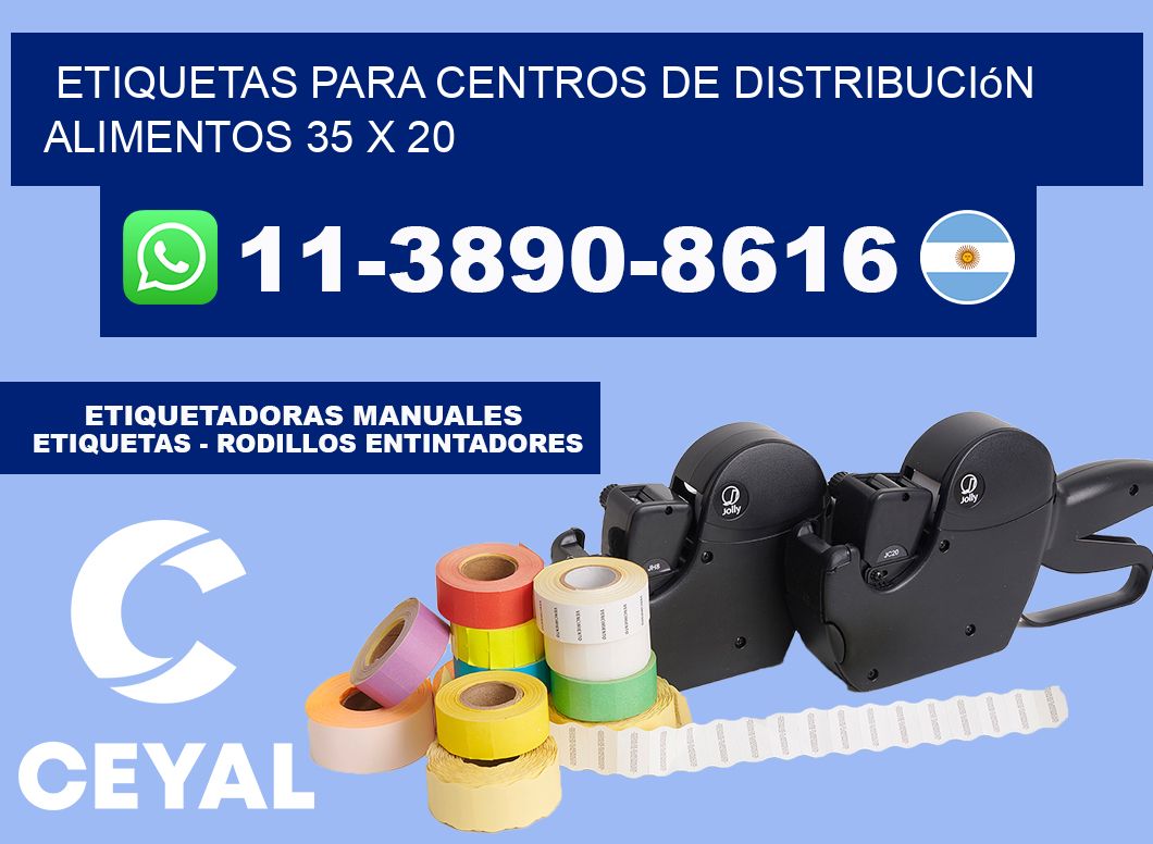Etiquetas para centros de distribución alimentos 35 x 20