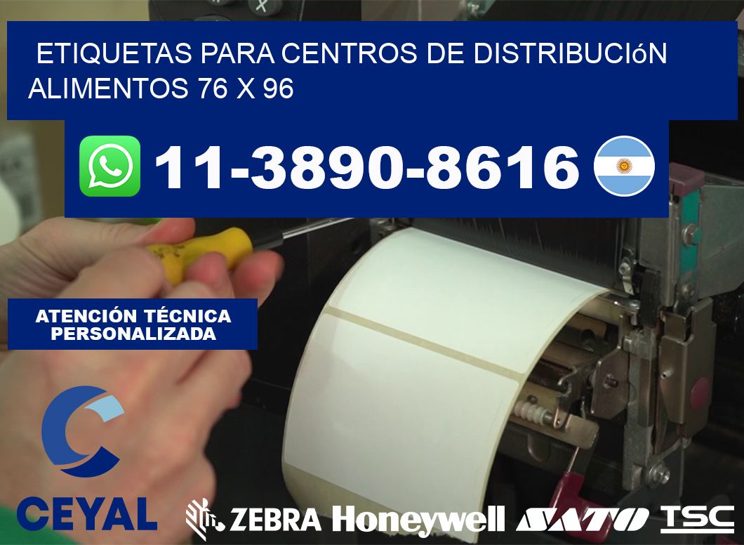 Etiquetas para centros de distribución alimentos 76 x 96