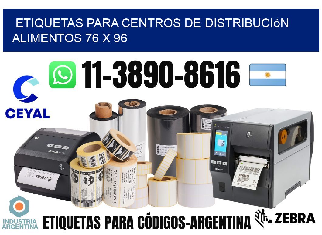 Etiquetas para centros de distribución alimentos 76 x 96
