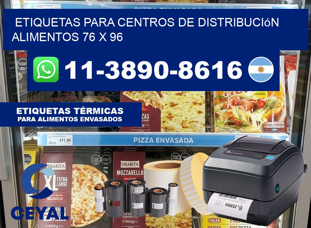 Etiquetas para centros de distribución alimentos 76 x 96