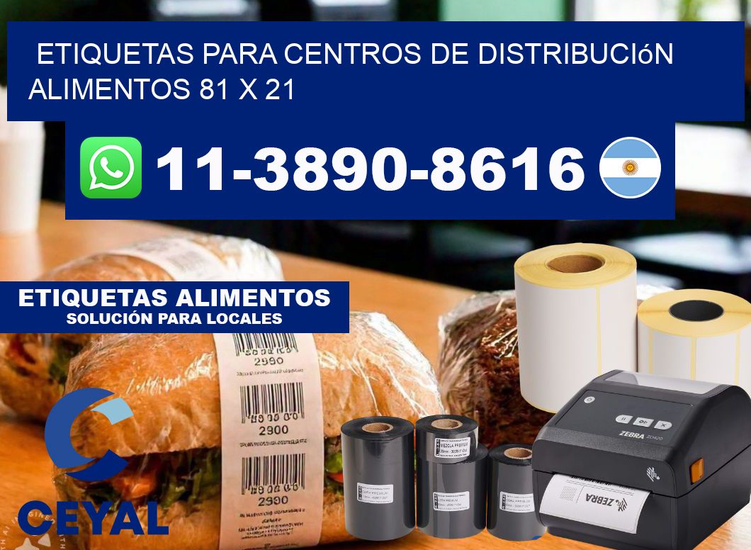 Etiquetas para centros de distribución alimentos 81 x 21
