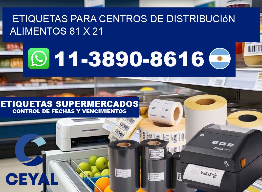 Etiquetas para centros de distribución alimentos 81 x 21