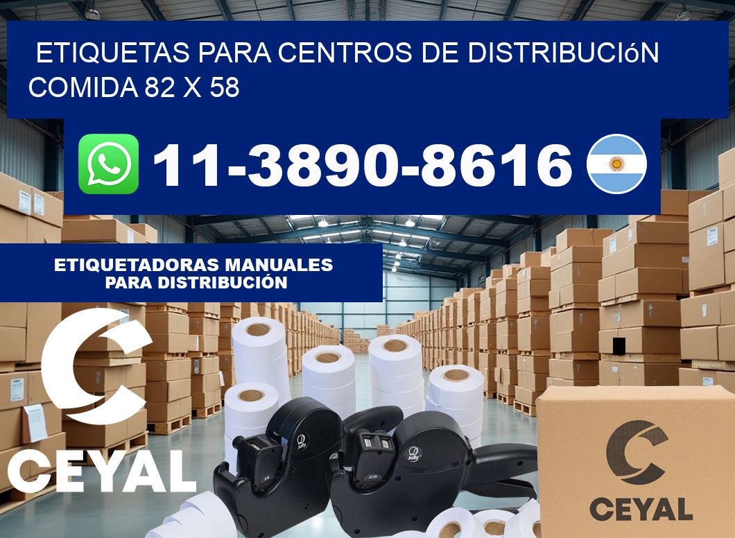 Etiquetas para centros de distribución comida 82 x 58