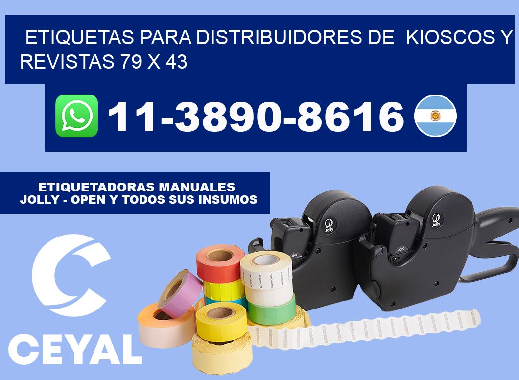 Etiquetas para distribuidores de  kioscos y revistas 79 x 43