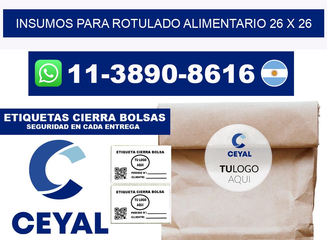 Insumos para rotulado alimentario 26 x 26