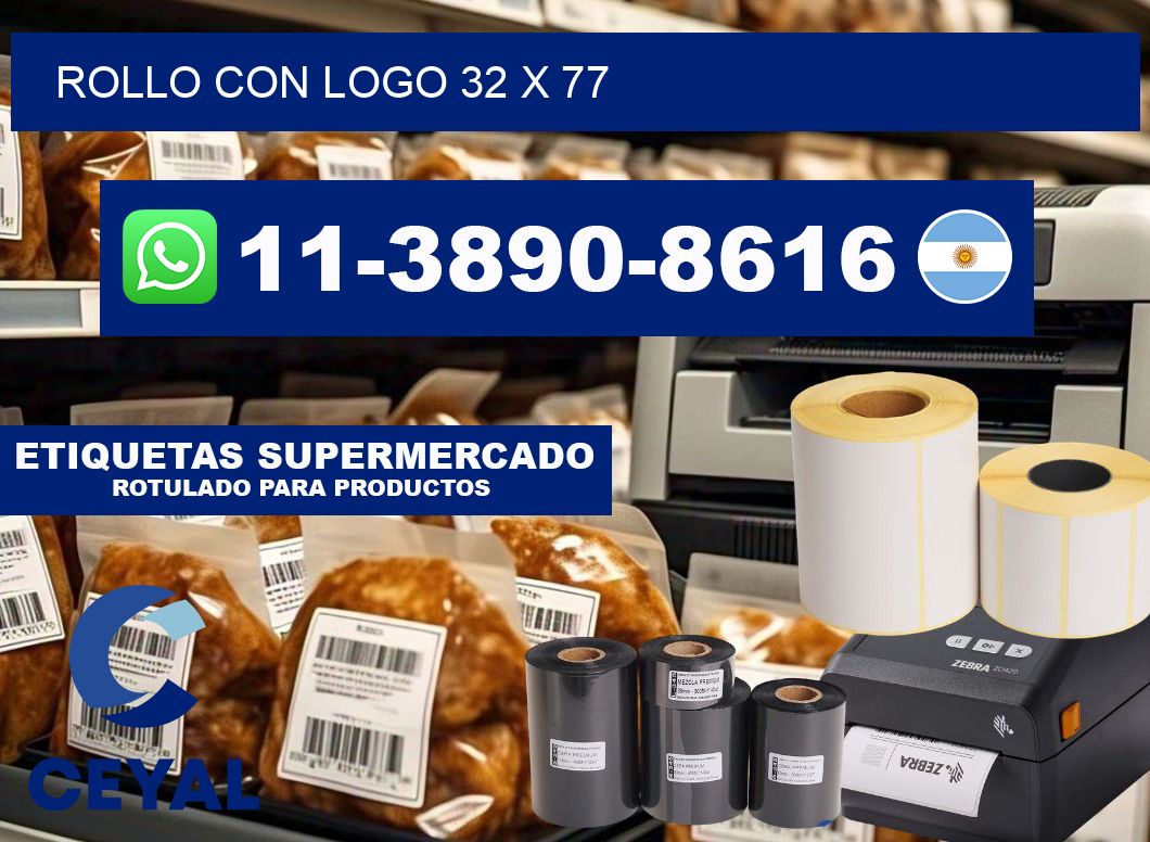 Rollo con logo 32 x 77