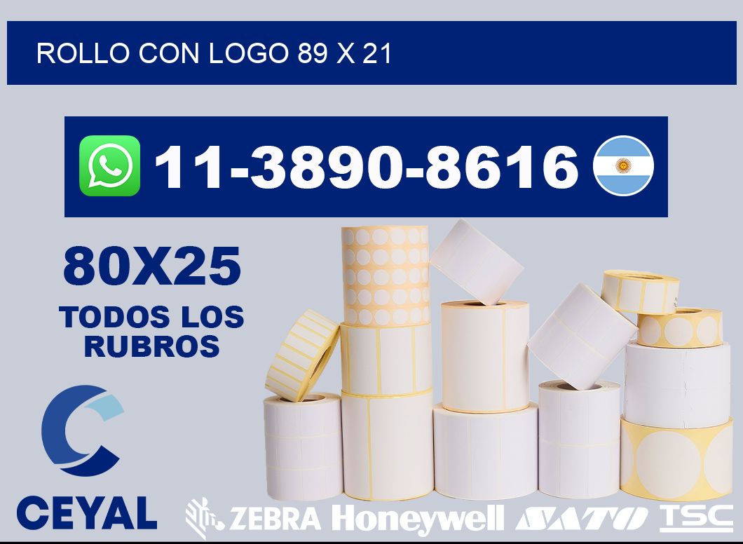Rollo con logo 89 x 21