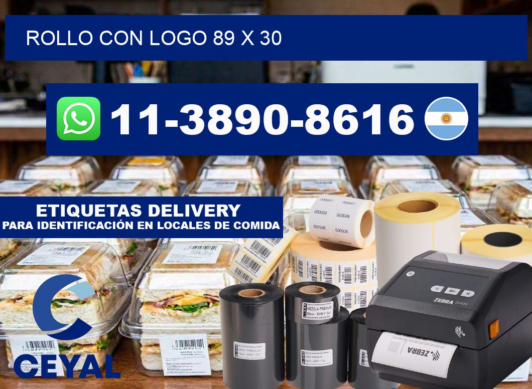 Rollo con logo 89 x 30