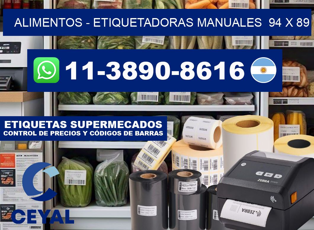 alimentos - Etiquetadoras Manuales 94 x 89