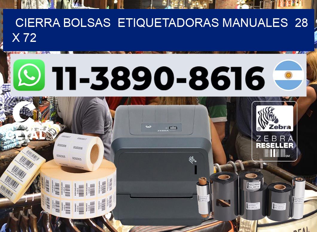cierra bolsas  Etiquetadoras Manuales  28 x 72