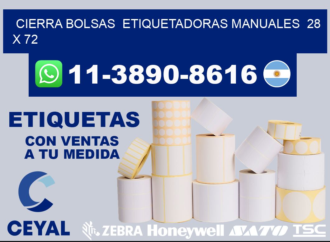 cierra bolsas  Etiquetadoras Manuales  28 x 72