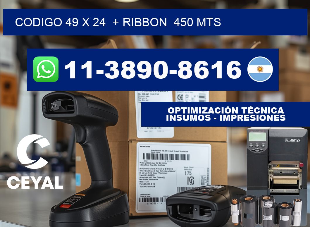 codigo 49 x 24  + ribbon  450 mts