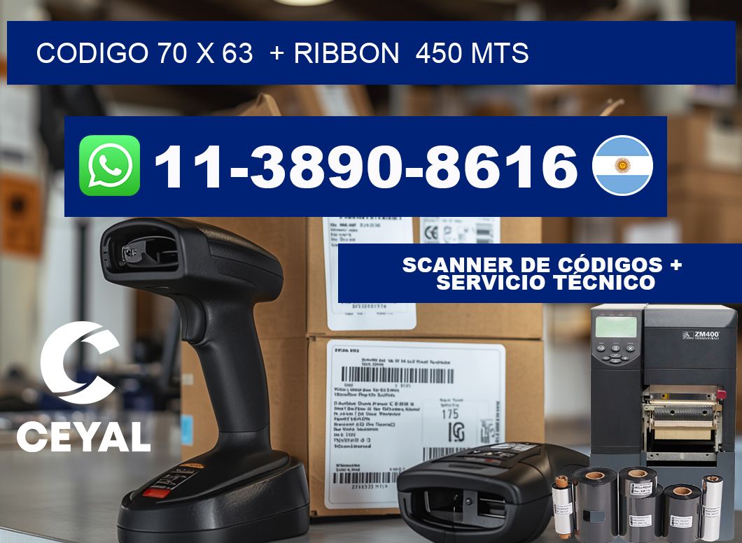 codigo 70 x 63  + ribbon  450 mts