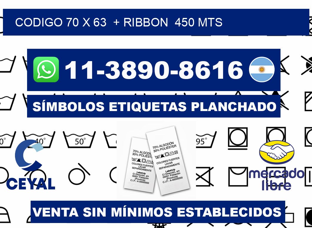 codigo 70 x 63  + ribbon  450 mts